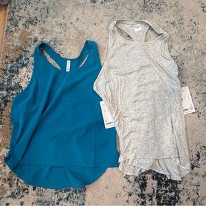 Athleta Women's Racerback Tank Top Set - Blue and Gray size large